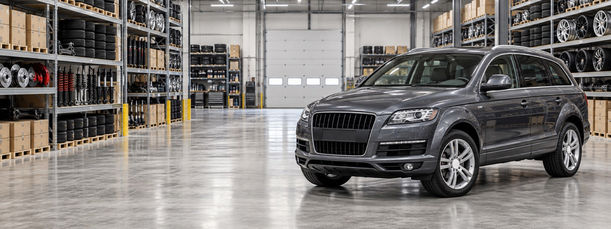Banner Audi Q7 en almacén de repuestos