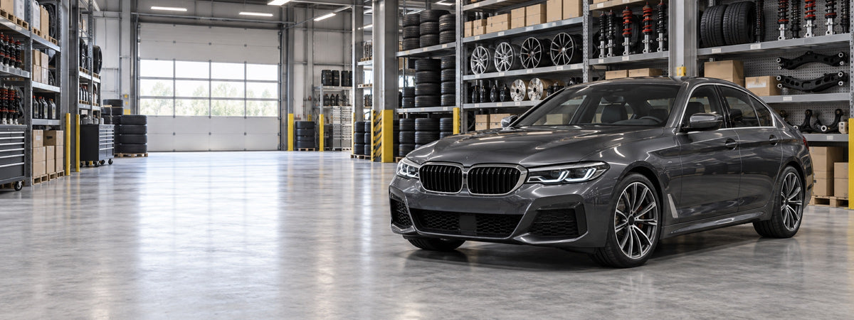 Banner BMW Serie 7 en almacén de repuestos