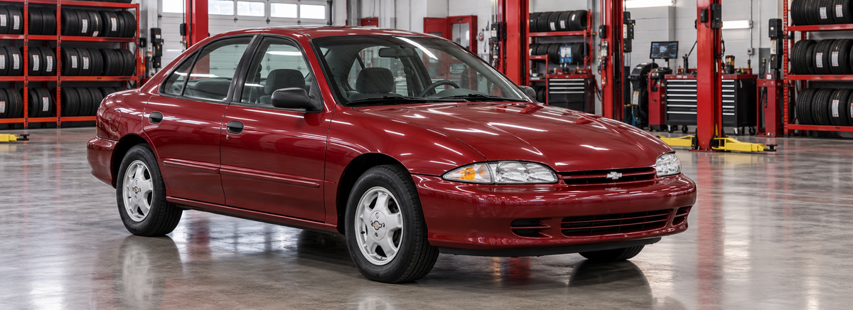 Chevrolet Cavalier 2.2L sedán DLX y STD 1996-1998 en un taller de llantas