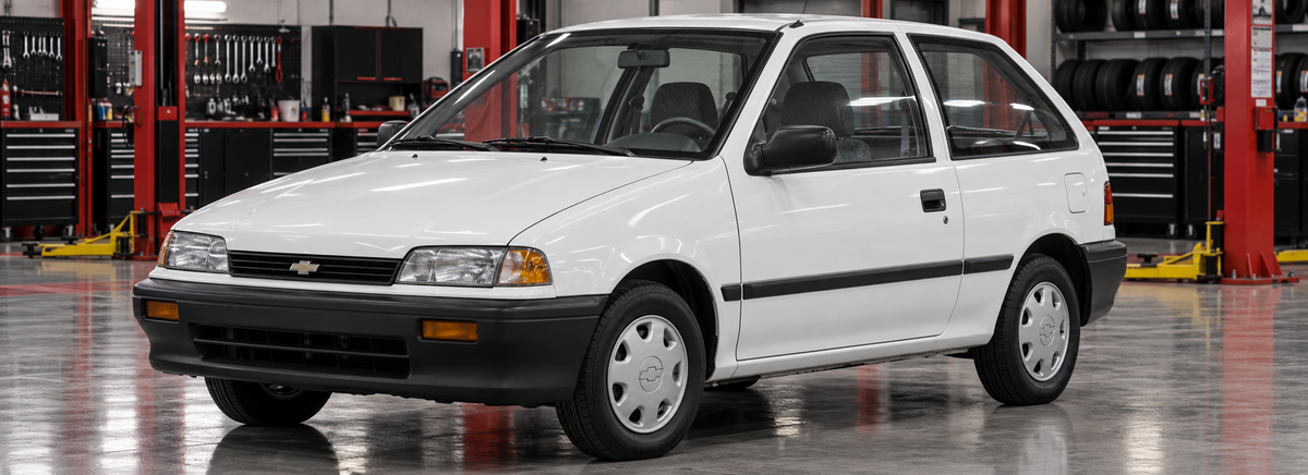 Chevrolet Forsa II 1.0L 1991-2001 en un taller de llantas