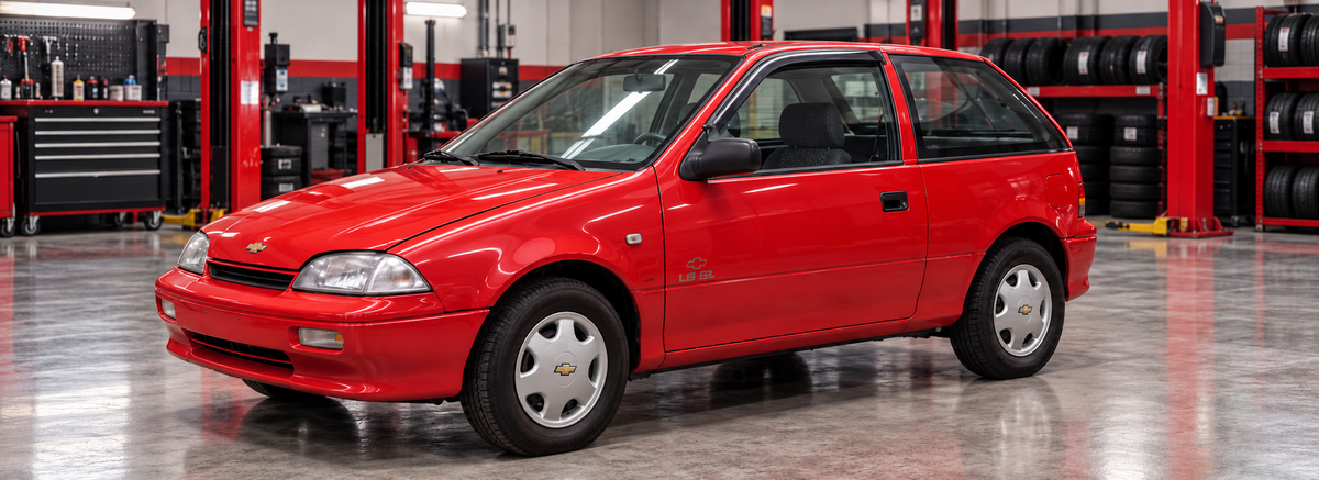 Chevrolet Forsa III 1.3L 2001-2003 en un taller de llantas