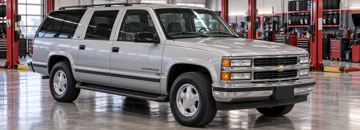 Chevrolet Grand Blazer 5.7L V8 4x4 1996-1999 en un taller de llantas