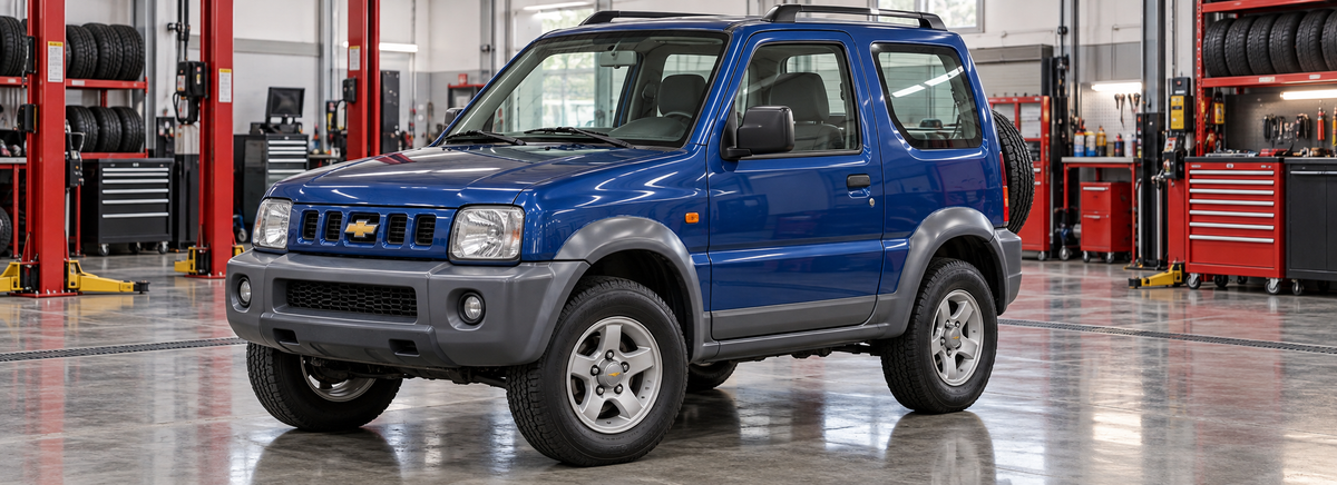 Chevrolet Jimny 1.3L 3 puertas 4x4 2003-2006 en un taller de llantas