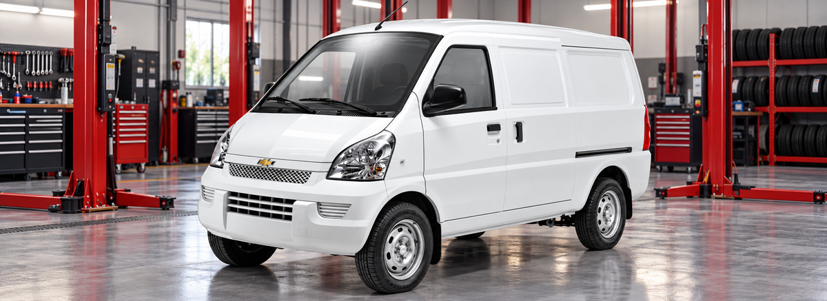 Chevrolet N300 MAX Cargo 1.2L 2011 en un taller de llantas
