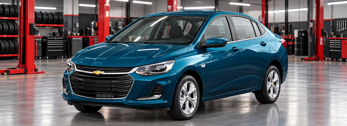 Chevrolet Onix turbo 1.0L sedán LTZ y Premier 2025 en un taller de llantas