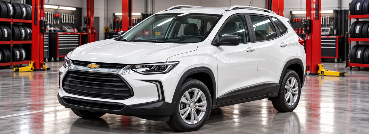Chevrolet Tracker LS Turbo 1.2L 2021-2025 en un taller de llantas