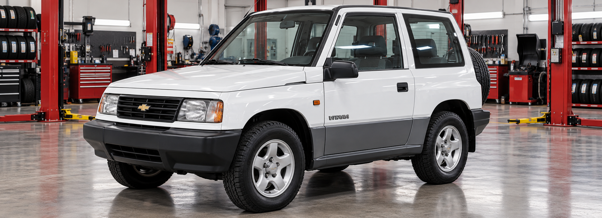 Chevrolet Vitara clásico 1.6L 3 puertas 4x4 1993-2013 en un taller de llantas