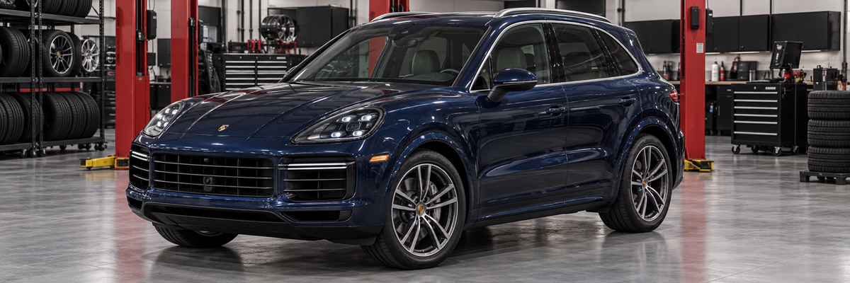 Porsche Cayenne 9YA SUV dentro de un taller