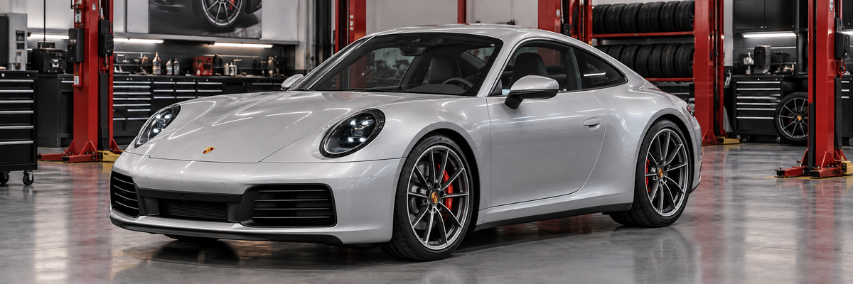 Porsche 911 Carrera S 992.2 actualizado dentro de un taller