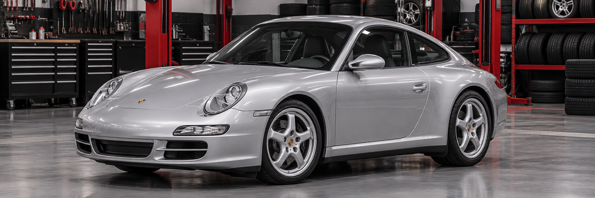 Porsche 911 997 dentro de un taller