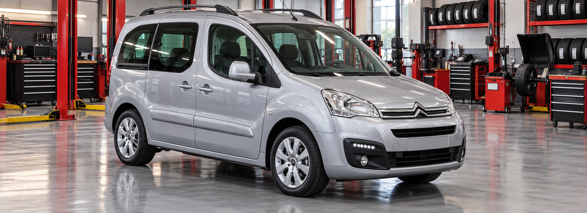 Citroën Berlingo B9 1.6L 5 puertas 2018-2019 en un taller de llantas