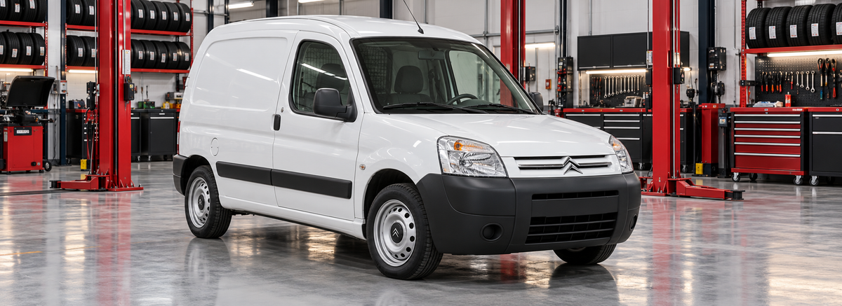 Citroën Berlingo FG600 1.9L 2003-2012 en un taller de llantas