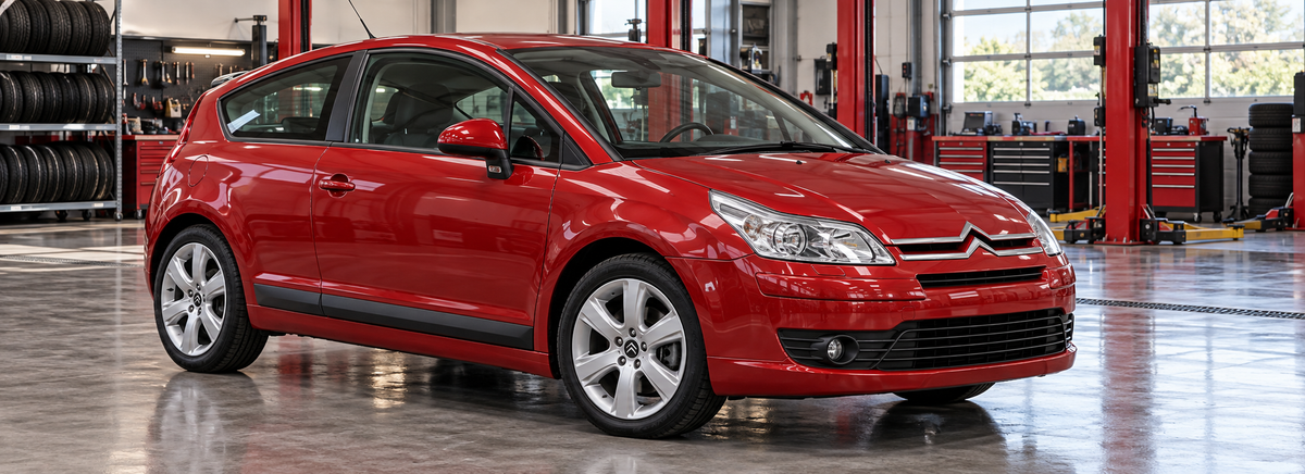 Citroën C4 VTR SX 1.6L 3 puertas 2006-2011 en un taller de llantas