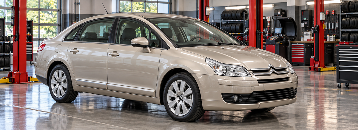 Citroën C4 SX y Exclusive 2.0L sedán 2008-2014 en un taller de llantas