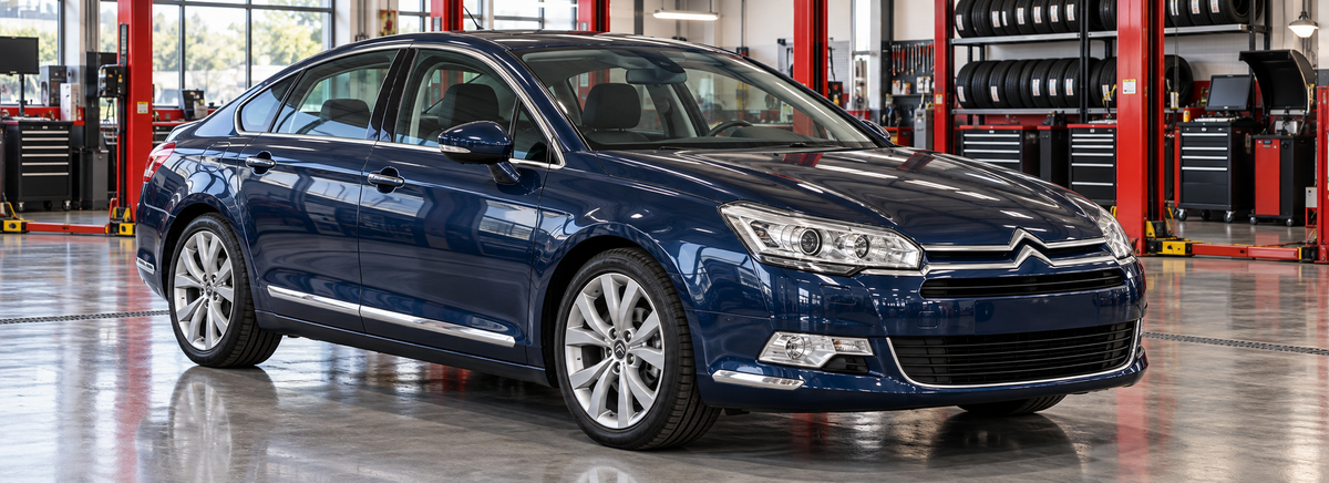 Citroën C5 X7 1.6L / 2.0L / 3.0L 2010-2014 en un taller de llantas