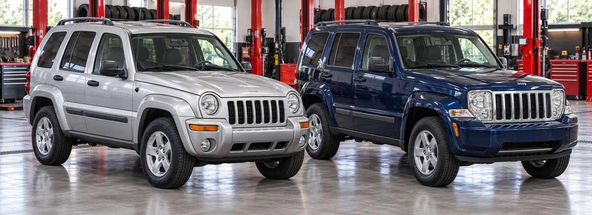 Jeep Cherokee Liberty KJ y KK 3.7L 2004-2009 en un taller de llantas