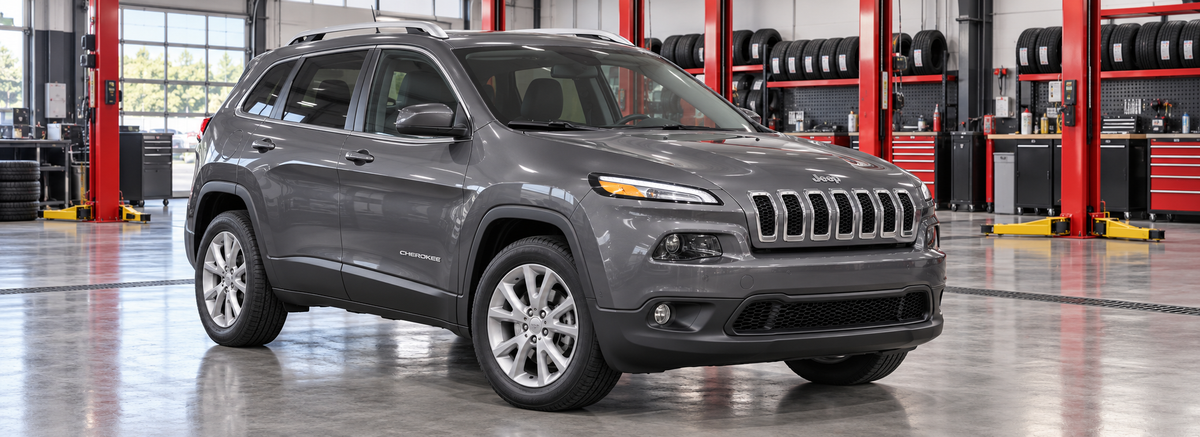 Jeep Cherokee KL 2.4L 2017 en un taller de llantas