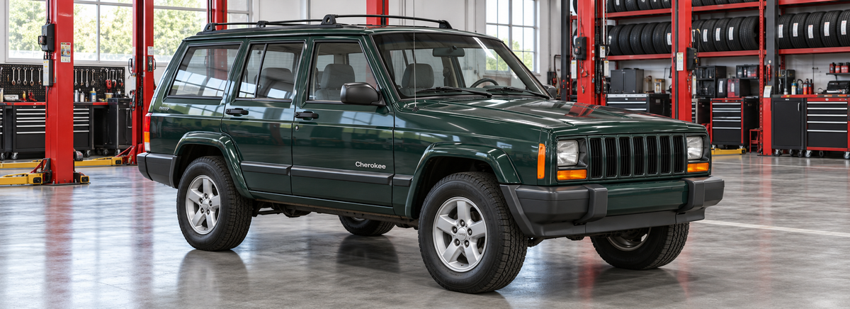 Jeep Cherokee XJ 4.0L 1995-2001 en un taller de llantas