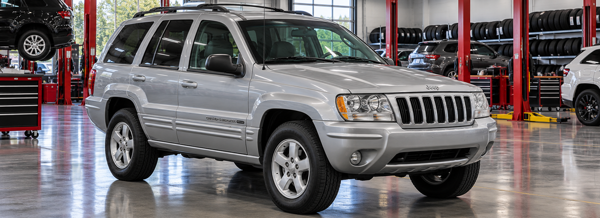 Jeep Grand Cherokee WJ 4.7L 1999-2004 en un taller de llantas