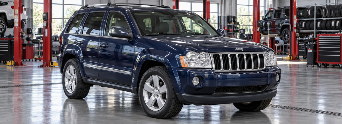 Jeep Grand Cherokee WK 2005-2010 en un taller de llantas