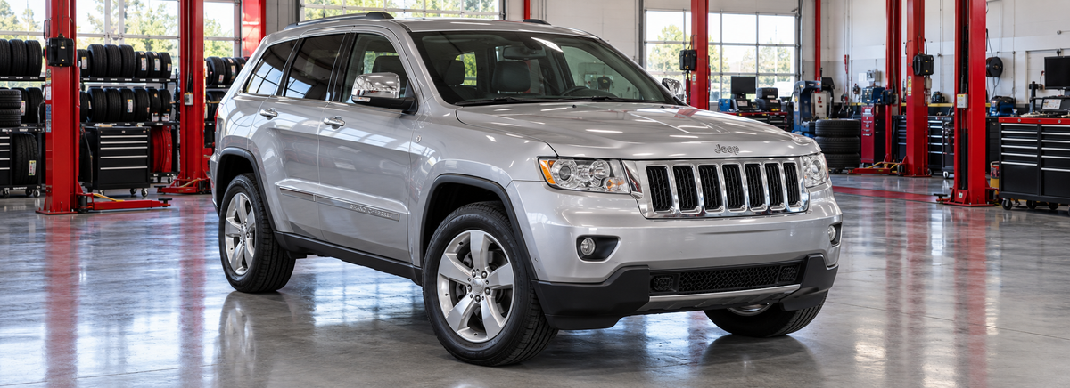 Jeep Grand Cherokee WK2 2010-2014 en un taller de llantas