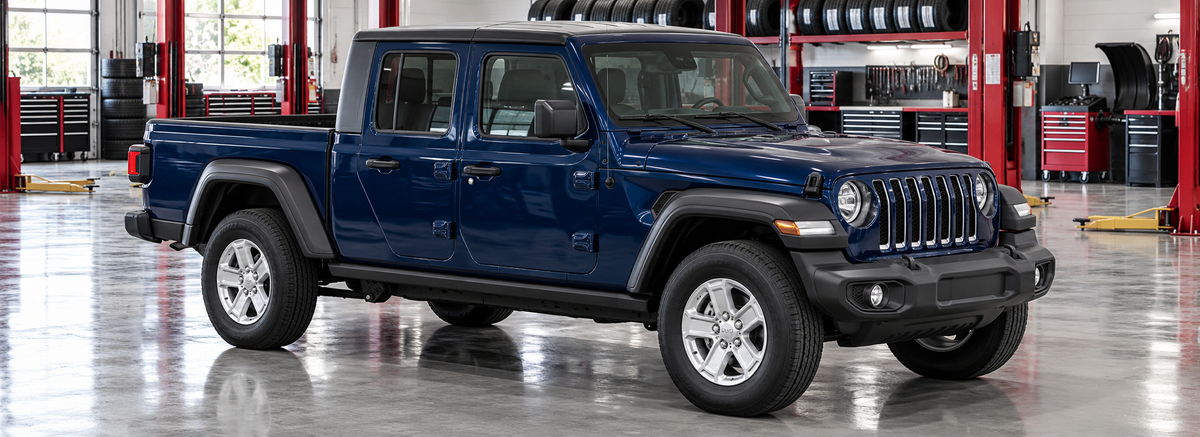 Jeep Gladiator 3.6L 2022 en un taller de llantas