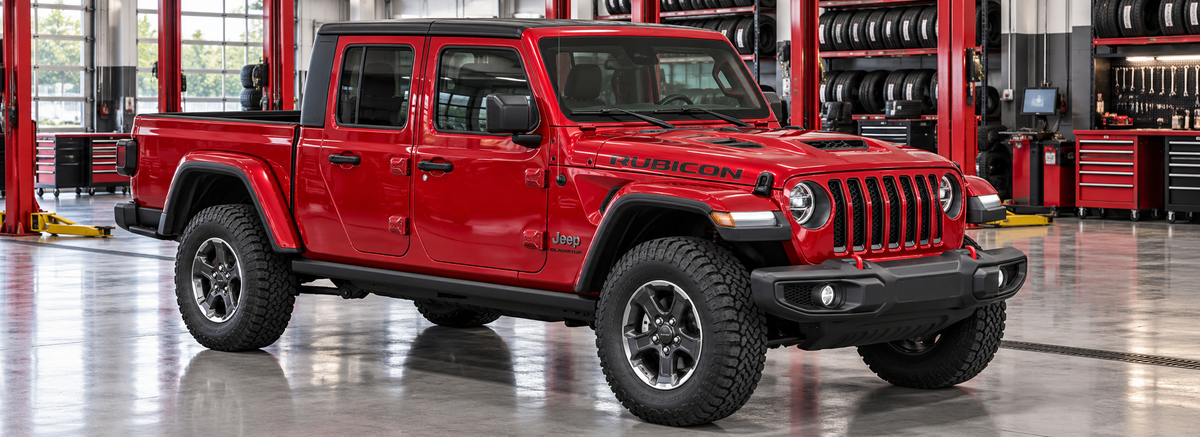 Jeep Gladiator Rubicon 3.6L 2020-2023 en un taller de llantas