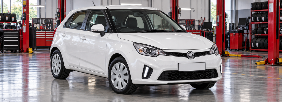MG 3 STD 1.3 2014 en un taller de llantas