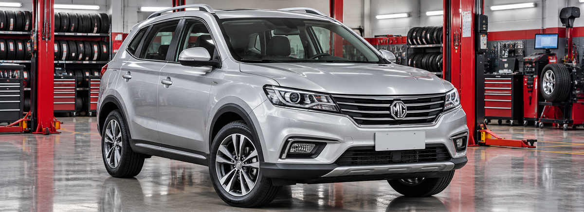 MG RX5 Deluxe 2.0 AWD 2021 en un taller de llantas