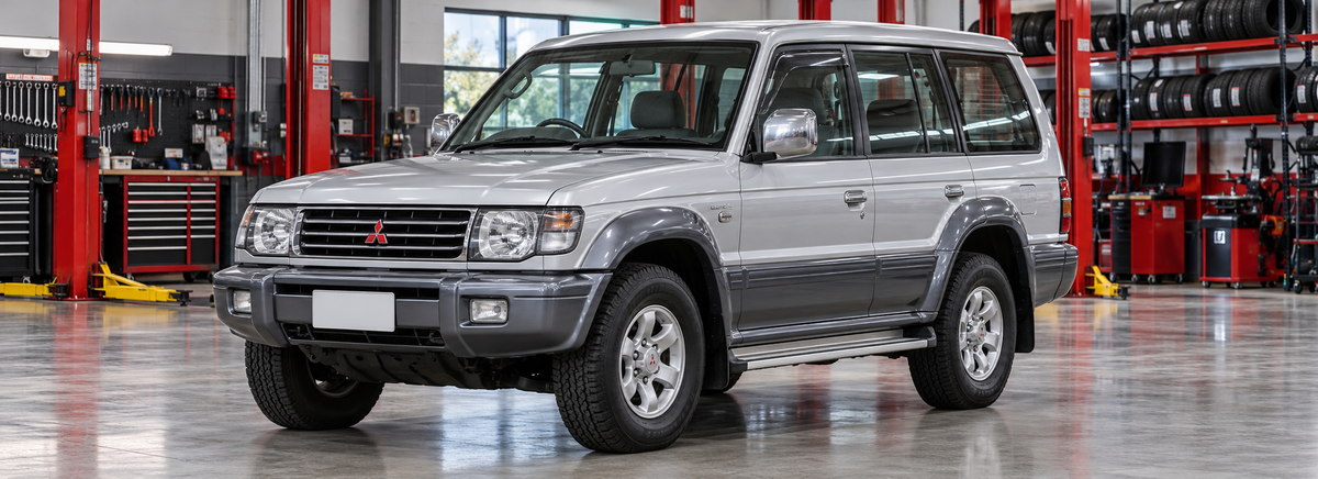Mitsubishi Montero II 3.5 largo 1998-2000 en un taller de llantas