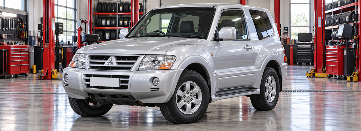 Mitsubishi Montero III corto 3.0 / 3.5 2000-2003 en un taller de llantas