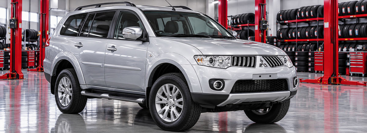 Mitsubishi Nativa II 2.5 / 3.2 diésel y 3.5 V6 2009-2012 en un taller de llantas