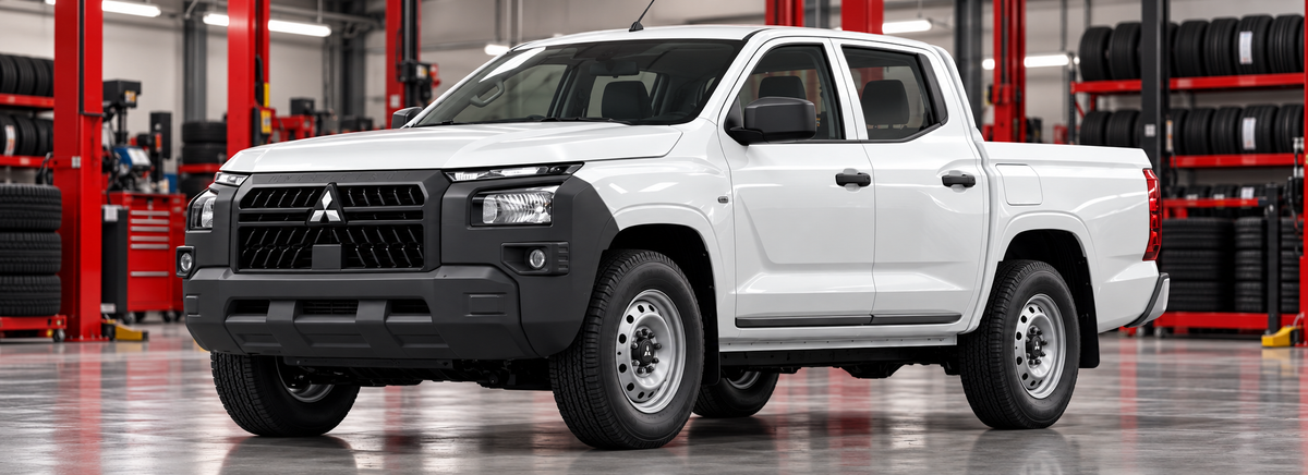Mitsubishi Triton VI GL / Work doble cabina 4x4 2025-2026 en un taller de llantas
