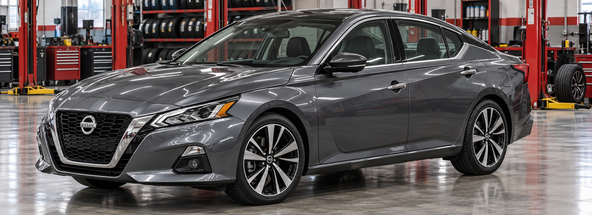 Nissan Altima VI L34 Exclusive 2.0 Turbo 2019-2021 en un taller de llantas