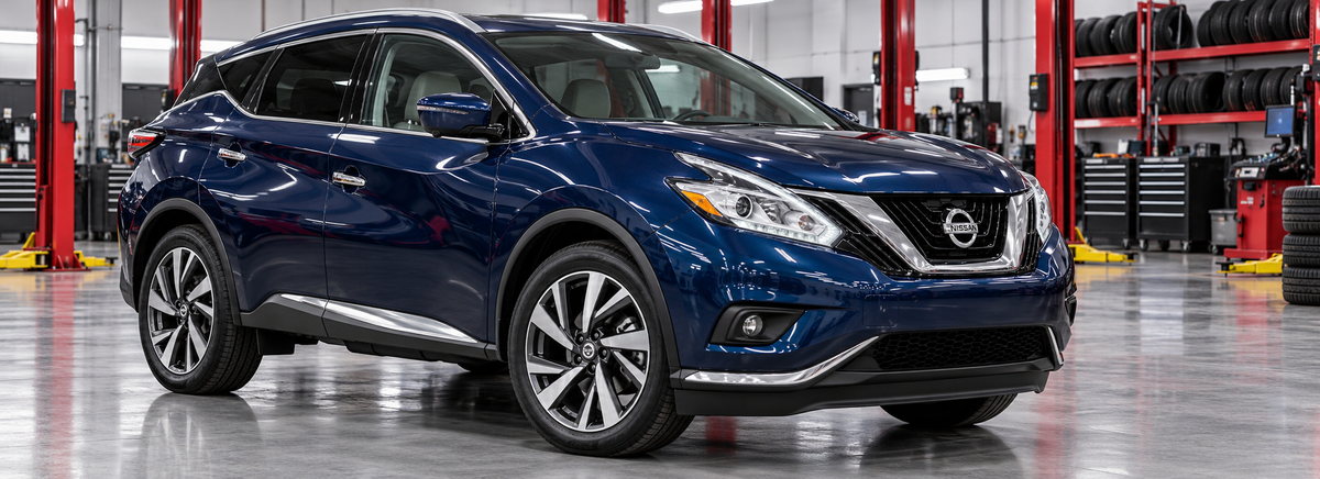 Nissan Murano III Z52 3.5L AWD 2017 en un taller de llantas