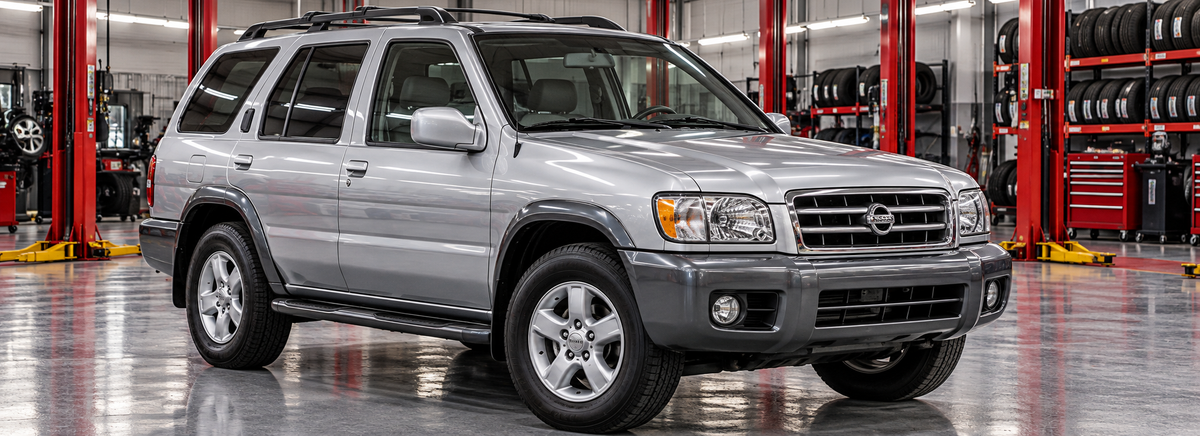 Nissan Pathfinder II R50 3.3L 2001-2002 en un taller de llantas