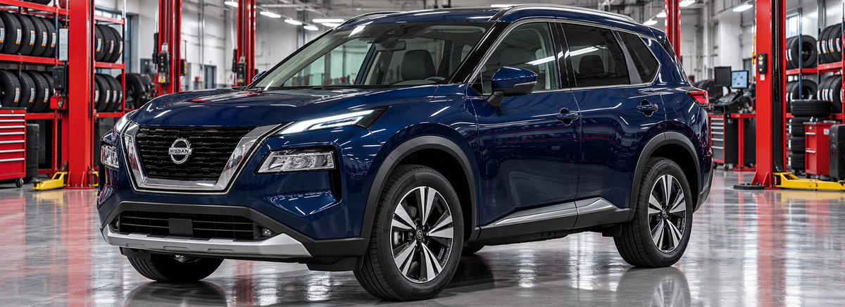 Nissan X-Trail T33 e-POWER Exclusive AWD 2026 en un taller de llantas
