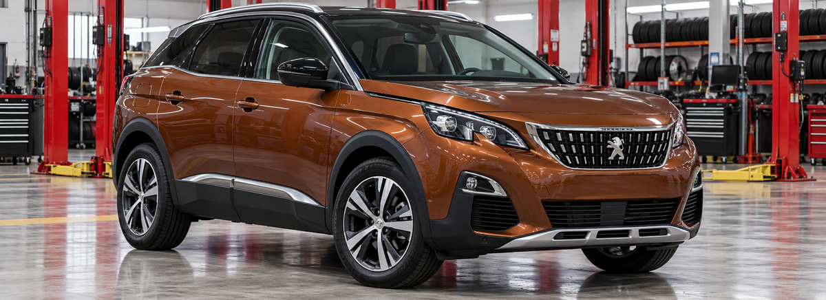 Peugeot 3008 II P84 2018-2020 en un taller de llantas
