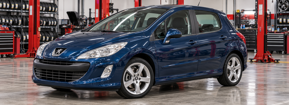 Peugeot 308 I T7 Premium 2009-2013 en un taller de llantas