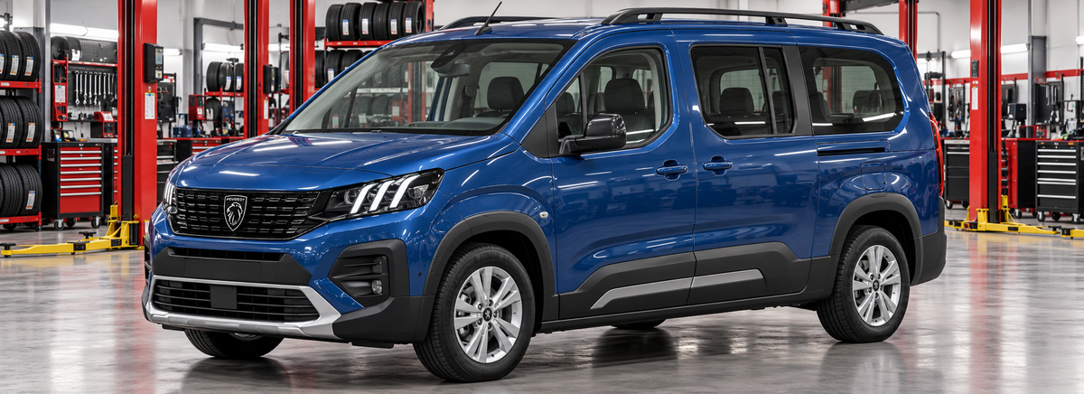 Peugeot Rifter I K9 MCA 1.6 HDi 2025-2026 en un taller de llantas