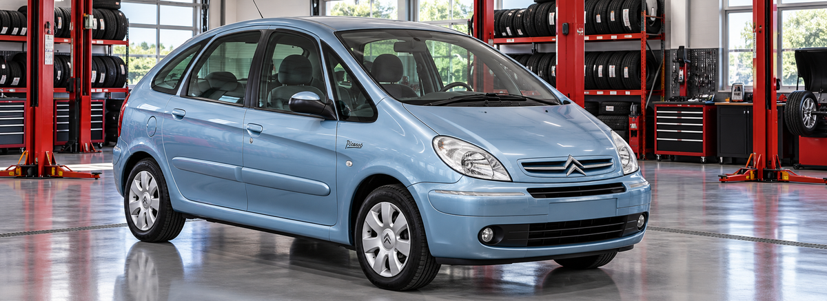 Citroën Xsara Picasso 2.0L 2003-2010 en un taller de llantas