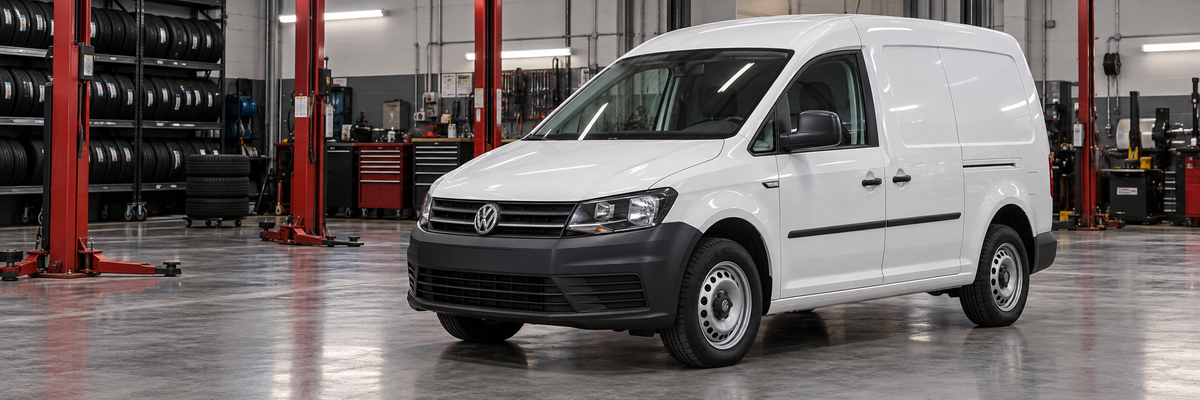 Volkswagen Caddy Panel 2019 en un taller de llantas