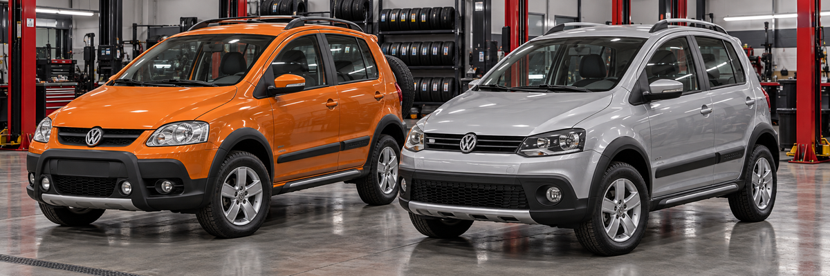 Volkswagen Cross Fox y Cross Fox II en un taller de llantas