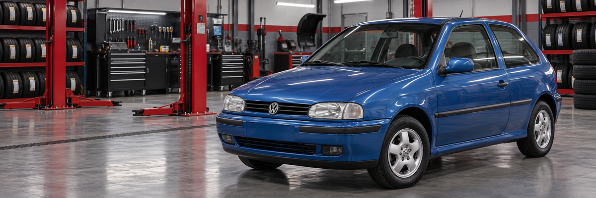 Volkswagen II 1.6L 1994-2000 en un taller de llantas