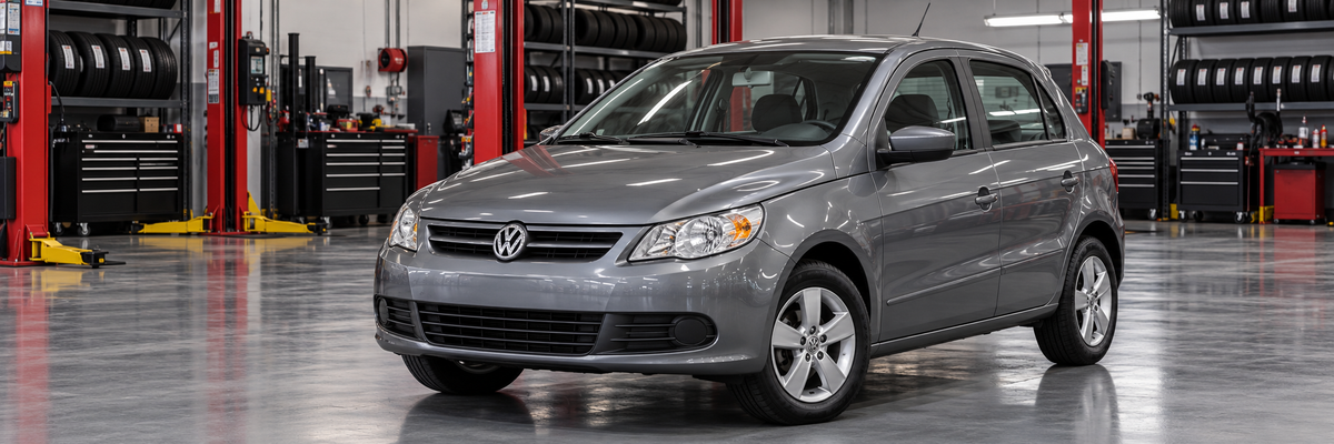 Volkswagen V 1.6L Hatchback 2009-2012 en un taller de llantas
