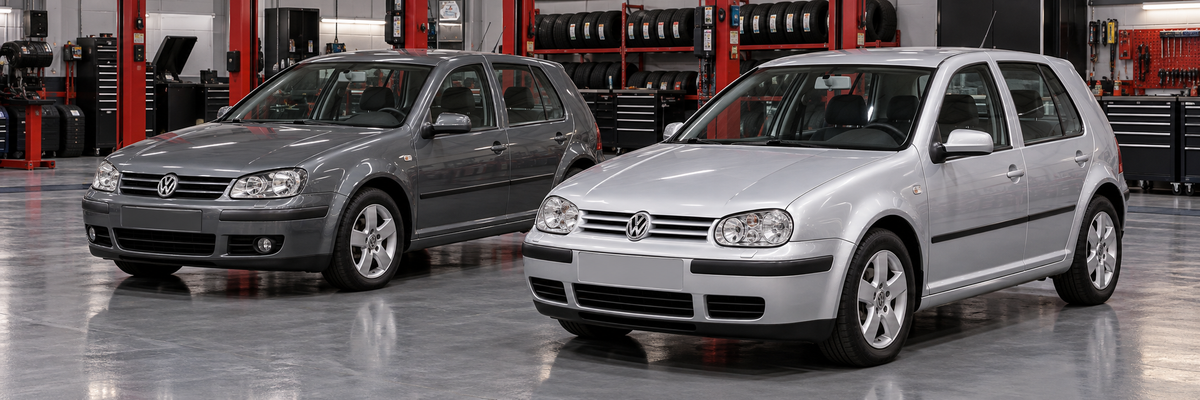 Volkswagen Golf IV 1.6L y 2.0L 2000-2009 en un taller de llantas