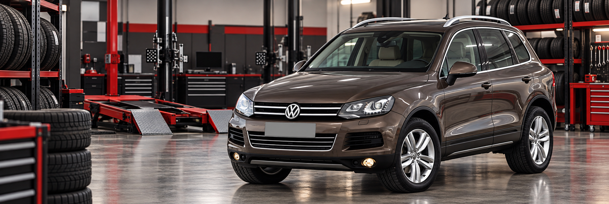 Volkswagen Touareg Hybrid 2012-2013 dentro de un taller