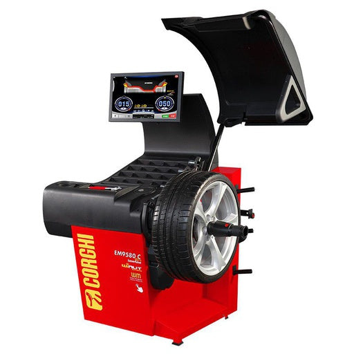 BALANCEADORA EM9580 C PLUS LASER-LINE PARA VEHICULOS ARO 10-28" (LIVIANO-MEDIANO), 230V/1PH CORGHI