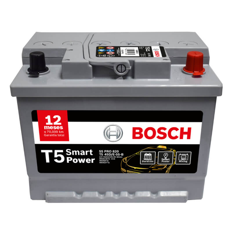 BATERIA BOSCH® T5 - 55 PRO SMART POWER (+ -) INVERSA 45AH