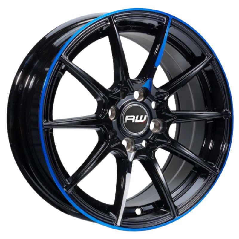 RW® - 15X7.0 4X100/4X114.3 ET35 CB73.1 BLACK/BLUE LINE